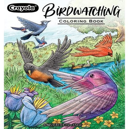 Crayola Bird Coloring Book (40pgs), Adult Coloring Pages, 8.5 x 10, Stress Relieving Coloring, Mindfulness Activity for Adults