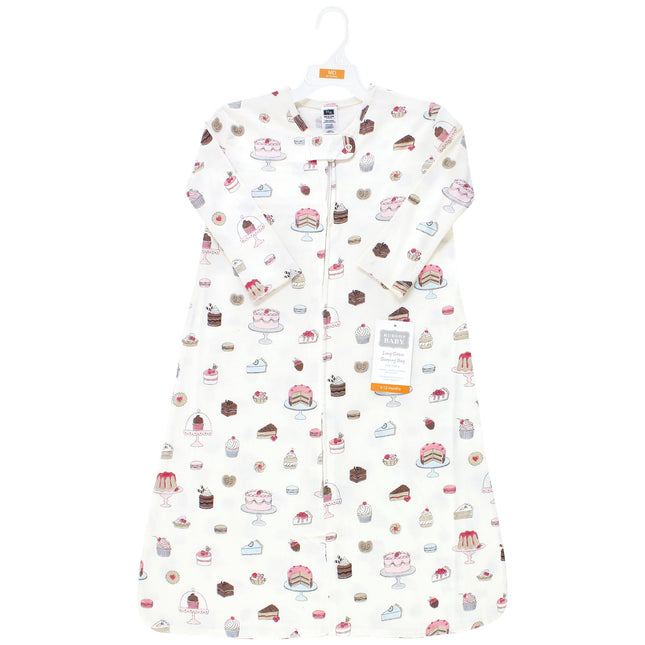 Hudson Baby Saco de Dormir, Manta de Punto de Algodón de Manga Larga Unisex para Bebés, Sweet Bakery, 6-12 Meses