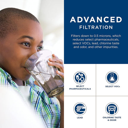 GE Under Sink Water Filter Replacement, Reduces Sediment, Rust & Other Impurities from Water, Easy Install, Fits GXRLQK Filtration System, Replace Every 6 Months, FQK1K
