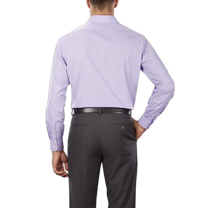 Van Heusen Men's Tall Fit Dress Shirts Poplin, Lavender, 18" Neck 37"-38" Sleeve