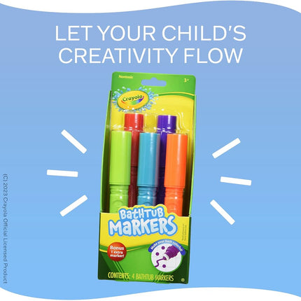 Crayola Bathtub Markers With Mystery Color, 4 fun bright colors!