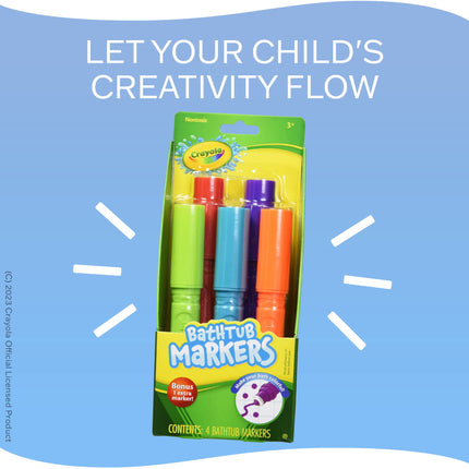 Crayola Bathtub Markers With Mystery Color, 4 fun bright colors!