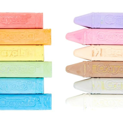 CRAYOLA Outdoor Chalk - Assorted Colours (Pack of 12) | Perfect for Drawing on the Pavement or Patio - Easily Washes Away with Water! | For Ages 4+