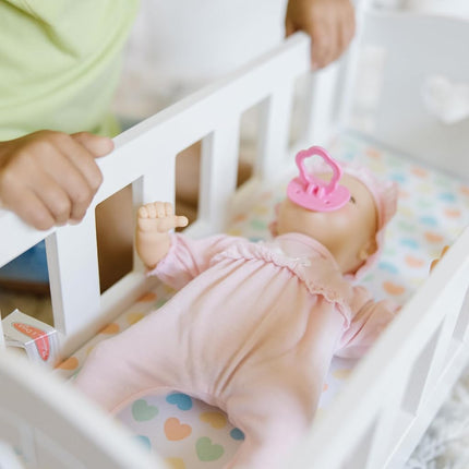 Melissa & Doug Mine to Love Wooden Play Cradle for Dolls, Stuffed Animals - White (10.2�H x 18.8�W x 20.7�L Assembled)