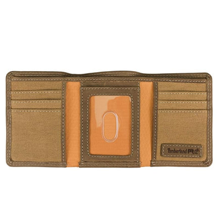 Timberland PRO Men's Leather RFID Trifold Wallet with Id Window, Wheat/Pullman, One Size