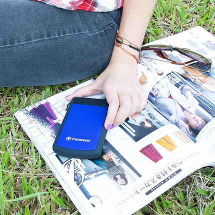 Transcend StoreJet 25H3 1TB Rugged Portable Hard Drive, Shock Resistant USB 3.1 Gen 1, Navy Blue -TS1TSJ25H3B