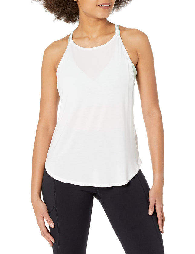 prAna Women's Foundation Slit Back Tank, White, L