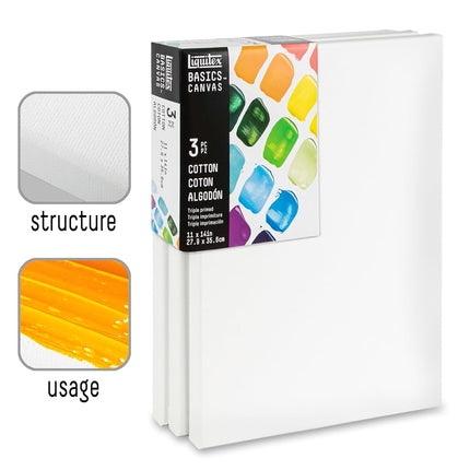 Liquitex BASICS Canvas, 3 pack, 18" x 24"