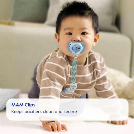 MAM I Love Mommy Double Pacifier Clip, Boy by MAM