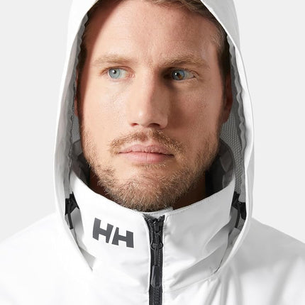 Helly Hansen Men's Crew Hooded Midlayer Jacket 2, White, 2XL