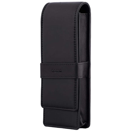 DiLoro Leather Triple Pen Case Pencil Pouch Holder for Three Fountain Ballpoint Rollerball Pens and Pencils, Black, 1 Count (Pack of 1), Elegant Leather Pen Case