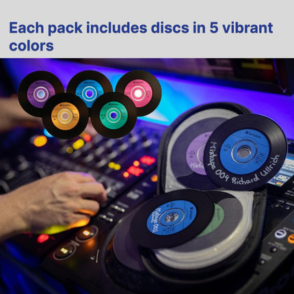 Disques CD-R vierges Verbatim 700 Mo 80 min 52x inscriptibles pour données et musique avec surface vinyle numérique - Pack de 50 (spindle) bleu/vert/orange/rose/violet