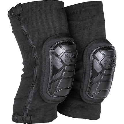 KLEIN TOOLS 60850 Tough-Flex Knee Sleeves for Work, Construction, Low-Profile Sleeve with Zipper, Gel-Like Foam, Black, XL/XXL