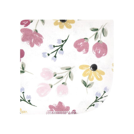 Hudson Baby Paños de Algodón de Franela Unisex para Bebés, Paquete de 12 Unidades con Diseño Floral Pintado Suave, Talla Única