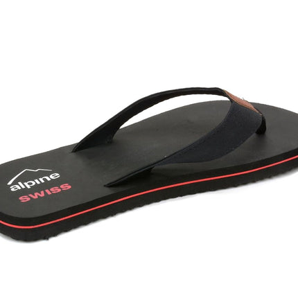 alpine swiss Mens Flip Flops Beach Sandals EVA Sole Comfort Thongs Black 14 M US
