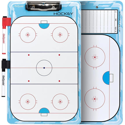 GoSports Hockey Coaches Boards - 2 Sided Premium Dry Erase Clipboards
