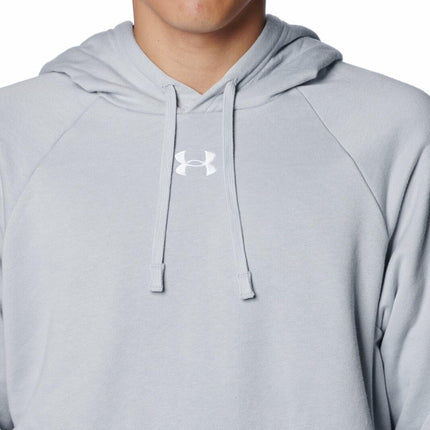 Sudadera con capucha de felpa ligera de algodón Rival Raglan para hombre de Under Armour, (011) Mod Grey/White, XXL