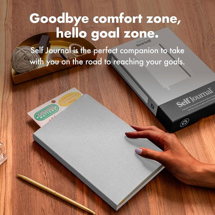 BestSelf Self Journal 13-Week Productivity Journal with Prompts, Undated Planner and Guided Journal for Women and Men, Grey Mist
