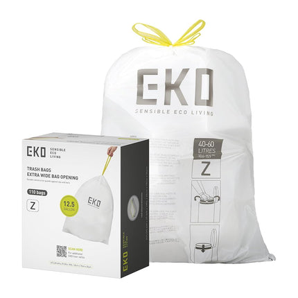 EKO 12.5 Gallon / 40-60 Liter, 110 Count Drawstrin