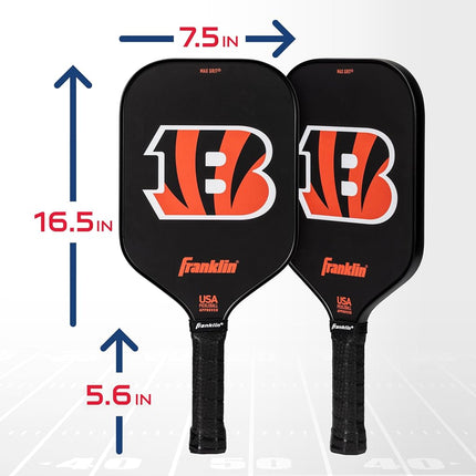 Franklin Sports NFL Cincinnati Bengals Pickleball Paddle - Official NFL Team Pickleball Paddles - USAP (USAPA) Approved Premium Quality Pickleball Paddles - Authentic Team Logos + Colors