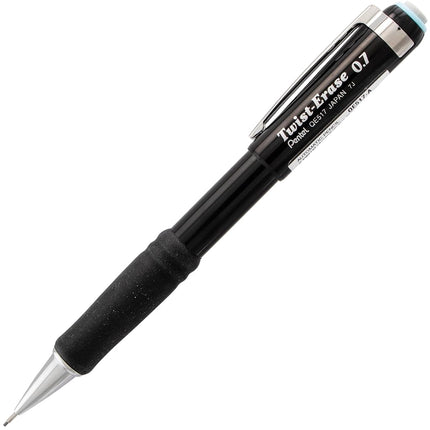 Pentel Twist-Erase III Mechanical Pencil, (0.7mm), Medium Line, Black Barrel, Pack of 4 (QE517BP4A)
