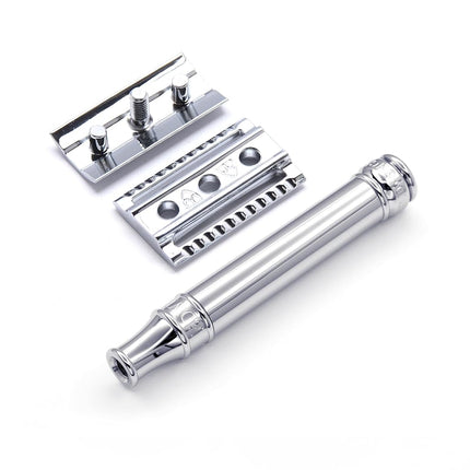 Edwin Jagger Double Edge Safety Razor, Chrome, Regular Handle, 5 blades