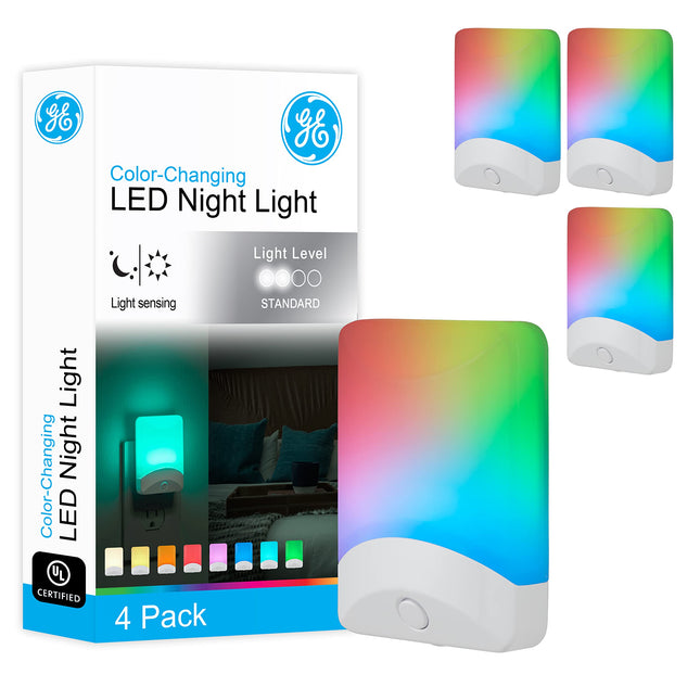 GE 50860 Changing LED Night Light, White & Vibrant