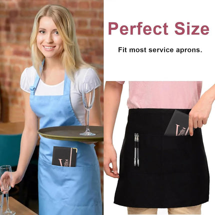 YeeCASE Waiter's Book, Alphabet Waitress, Waitress Book Leather with Zip Pocket, Server Manual for Server Apron (V)