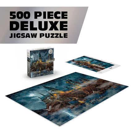 Ceaco 500 Piece Thomas Kinkade Hogwarts Castle Puzzle for Adults, Silver Select - 500 Piece Jigsaw Puzzle - Challenging and Colorful Puzzle for Adults – Precision-Cut Pieces, Beautiful Artwork