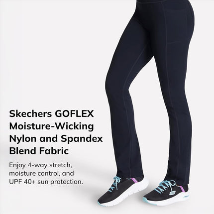 Skechers Women's GO WALK Joy Pant, Black/White, L