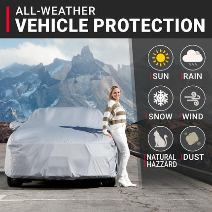 iCarCover Fits: [Jaguar XK8 / XKR] 1997-2008 Premium Full Car Cover Waterproof All Weather Resistant Custom Outdoor Indoor Sun Snow Storm Protection Form-Fit Padded Cover with Straps