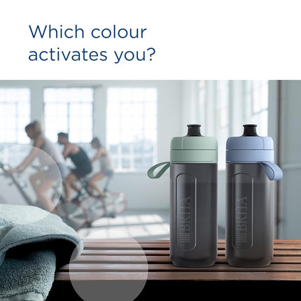 BRITA Sports Water Filter Bottle Model Active (600ml), 2x MicroDisc Filters