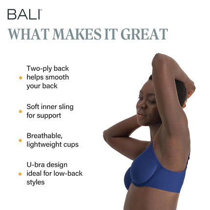 Bali Women's One Smooth U Full Coverage Bra, in The Navy, 38DD