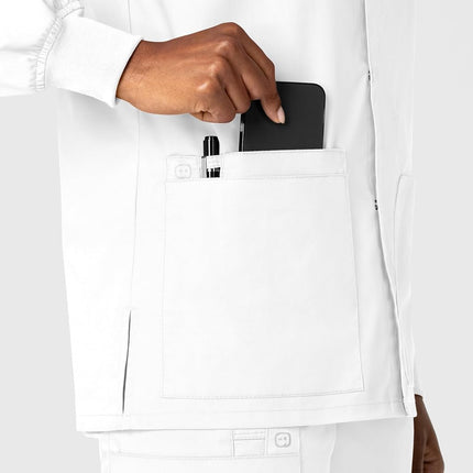WonderWink 800AWHITSM Wonder Work Unisex Snap Front Jacket, White, Standard-S Size