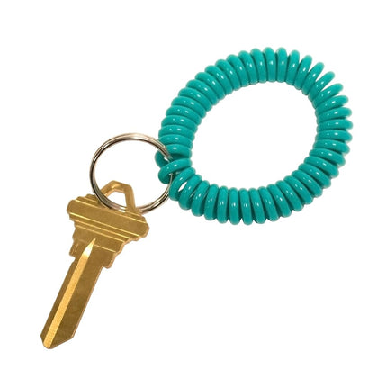 Lucky Line 5 x Spiral Wrist Spool with Steel Key Fob Flexible Stretch to 12" Teal (4103805)