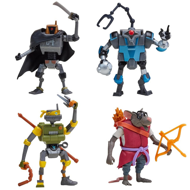 Playmates Teenage Mutant Ninja Turtles Mix N Match Robots 4-Pack Bundle Toys