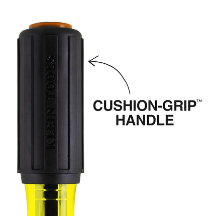 Klein Tools 654716 Heavy-Duty Hollow Shaft Nut Driver, Color-Coded 7/16-Inch Hex, Pass Through Design, 6-Point Socket, and Cushion-Grip Handle