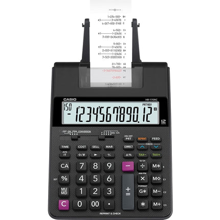Casio HR-170RC Printing Calculator, Black, 2.6" x 6.5" x 11.6", Black, 2.6" x 6.5" x 11.6"