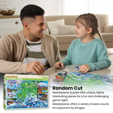 MasterPieces 1000 Piece Jigsaw Puzzle for Adults - Yellowstone National Park Map - 19.25"x26.75" - National Parks Collection - Challenging Puzzle for Adults and Family