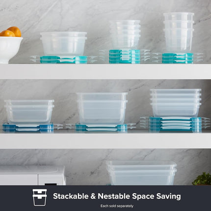 Snapware Total Solution 16-Pc Plastic Food Storage Containers Set,(4) 2-Cup & (4) 1.2-Cup Round Meal Prep Container, BPA-Free Lids with 4 Locking Tabs, Microwave, Dishwasher, and Freezer Safe