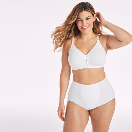 Maidenform DF3820 Women's Double Support Wire-Free Bra, White (Blanc 100), 34DD (Manufacturer Size: 75E)