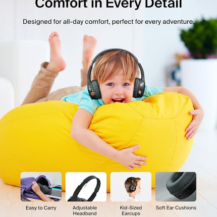 Belkin SoundForm Mini Kids Wireless Headphones with Microphone - Black