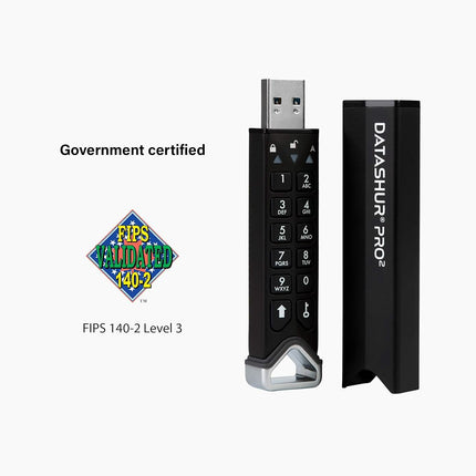iStorage datAshur PRO2 16 GB - Secure Flash Drive - FIPS 140-2 Level 3 Certified - Password protected - Dust/Water-Resistant