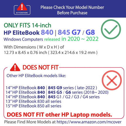 mCover Case ONLY Compatible for 2020~2022 14" HP EliteBook 840 G7 / G8 (Intel CPU) | EliteBook 845 G7 / G8 (AMD CPU) Series Windows Laptop (NOT Fitting Any Other HP Models) - Red