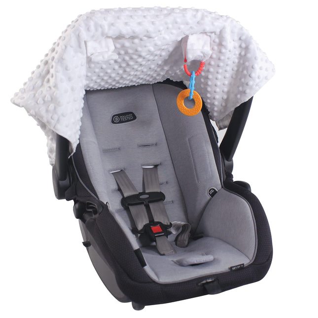 Hudson Baby Dosel Reversible para Asiento de Coche y Cochecito Unisex para Bebé, Cuadros Negros, Talla Única