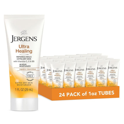 Jergens Ultra Healing Crema Hidratante para Piel Extra Seca para el Cuerpo, 29 ml (Paquete de 24)