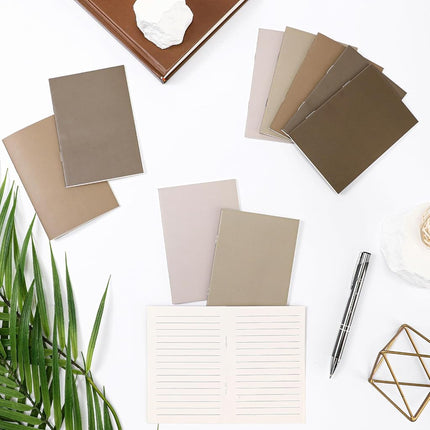 Eaasty 50 Pcs Mini Notebooks Lined Paper Bulk, Brown