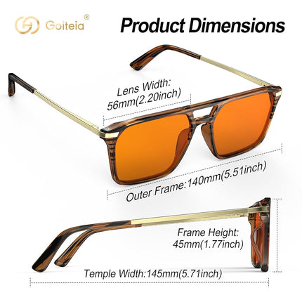 Goiteia 100% Orange Blue Light Blocking Glasses-Amber Tint Gaming Glasses for Better Sleep/Eyes Strain/Light Sensitive-Ultra Light & Spring Hinges for Better Comfort