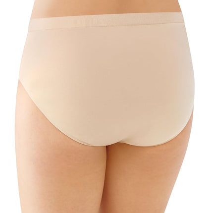 Bali Women's Comfort Revolution Seamless Underwear Brief Pack, Panties, Microfiber Stretch Underwear for Women, 3-Pack, White/White/White, 9