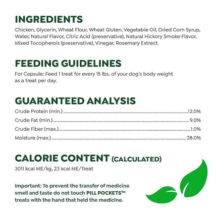 GREENIES PILL POCKETS Capsule Size Natural Dog Treats with Chicken Flavor, (6) 7.9 oz. Packs (180 Treats)